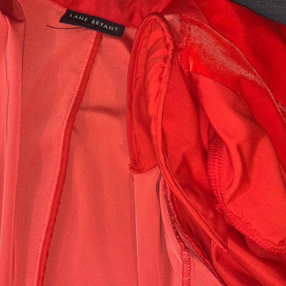 Lane Bryant Red Velvet Blazer Jacket - Picture 9 of 16